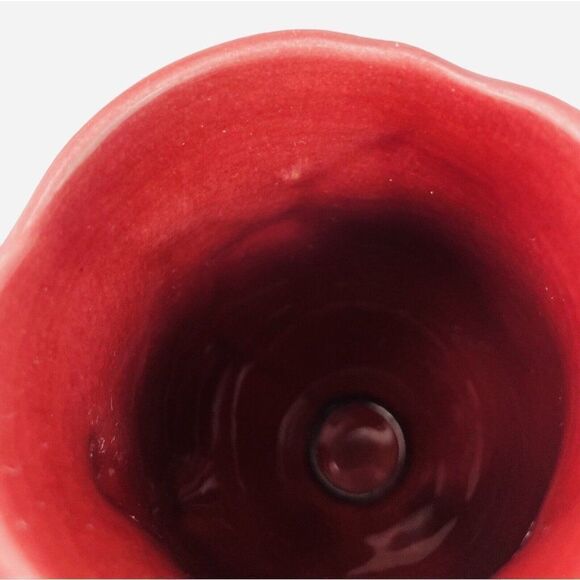 Vintage Metlox Poppytrail Lotus Cranberry Pedestal Mug Cup and Saucer USA 1179 - Picture 11 of 12